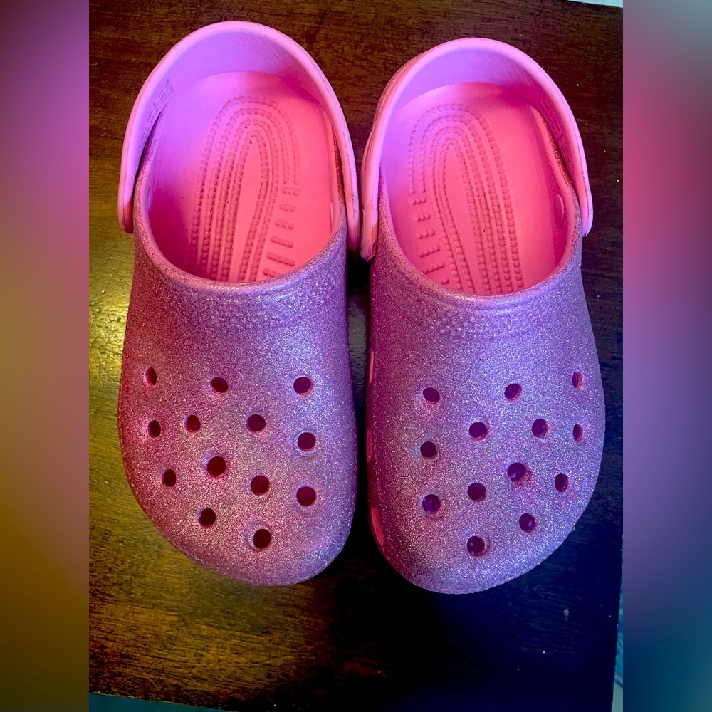 Kids Glitter Clogs - Pink